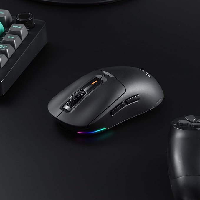 LTC GM024 Tri-Mode Wireless Gaming Mouse, 59g Ultra-Light Ergonomic Gaming Mouse 2.4Ghz/BT/Wired, 6-Level DPI 8000 Max, 1000Hz, 5 Programmable Buttons, Pro Software
