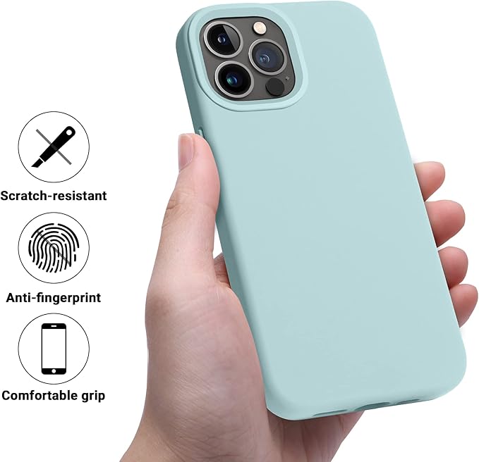 OTOFLY Designed for iPhone 13 Pro Max Case, Silicone Shockproof Slim Thin Phone Case for iPhone 13 Pro Max 6.7 inch (MintCream)