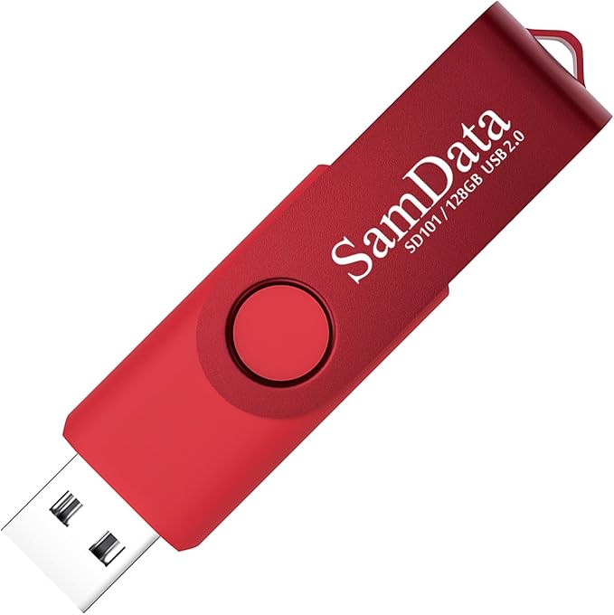 SamData 128GB USB Flash Drives 1 Pack 128GB Thumb Drives Memory Stick Jump Drive with LED Light for Storage and Backup (1 Pack Red)