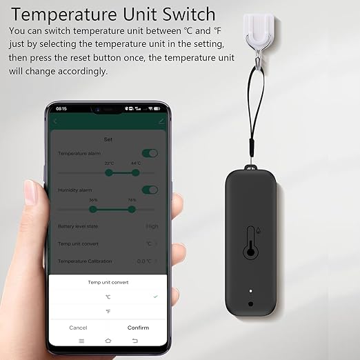 WiFi Thermometer Hygrometer: Smart Temperature Humidity Sensor with App Notification Alert, Data Storage Export, Calibrated Indoor Temperature Monitor, for Room Greenhouse Wine Cellar (2-Pack Black)