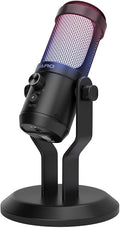JARO USB Condenser Microphone with Mute Noise Cancelation RGB for Podcasting Gaming Streaming YouTube Zoom AMSR Singing Recording [Compatible with PC Laptop Mac PS4/5], (J100-CS)