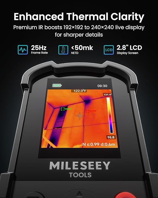 MILESEEY TR10 Thermal Imaging Camera,Super Resolution 192 x 192 Thermal Camera,25 Hz Refresh Rate, -4°F to 1022°F Handheld Infrared Imager,8-Hour Battery Life Infrared Camera