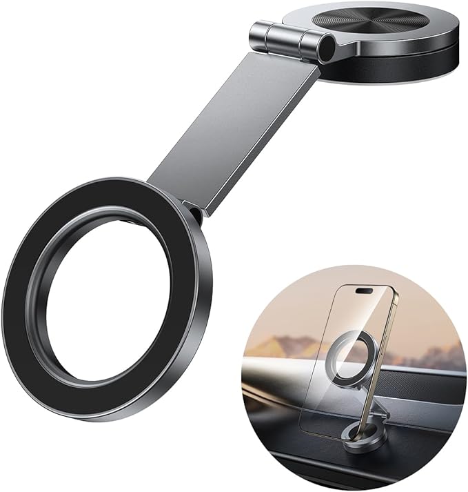 SYNCWIRE for MagSafe Car Mount【360° Rotation】Magnetic Phone Holder for Car, Adjustable Metal Arm, Ultra Magnet, Car Magnet Phone Mount for Dashboard, Fit for iPhone 17 16 15 14 13 Pro Max &All Phones