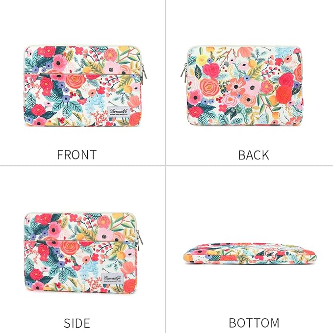 canvaslife Garden Rose Waterproof Pattern Laptop Sleeve 15 Inch 15 Case and 15.6 Laptop Bag