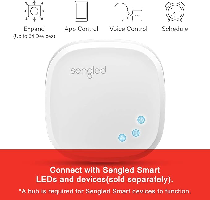 Sengled Smart Light Bulb Starter Kit, Smart Bulbs that Work with Alexa, Google Home, 2700K Soft White Alexa Light Bulbs, A19 E26 Dimmable Bulbs 800LM, 9 (60W Equivalent), 4 Bulbs with Hub, New