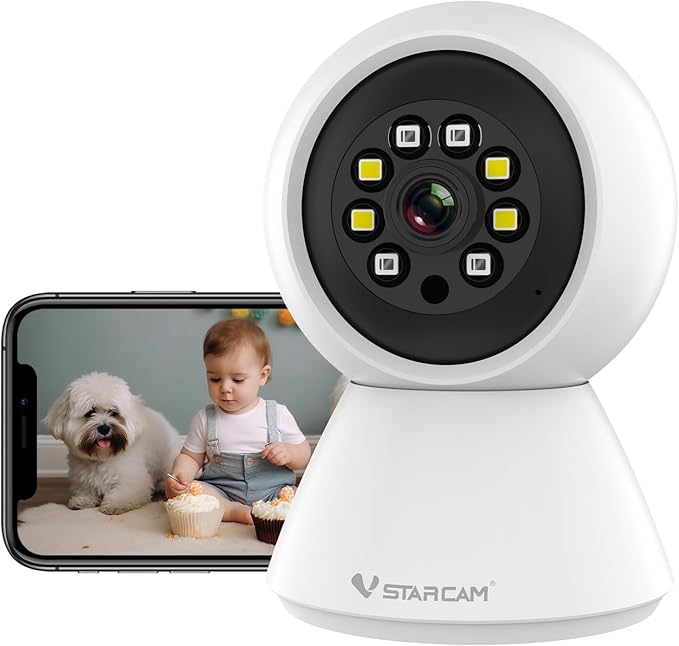 VSTARCAM Inside Cameras for House, 1080P with 5X Zomm, 360° Pan-Tilt, Color Night Vision, Motion Detection, Real-time Alerts, 2-Way Audio, Compatible with Alexa, Cloud & SD Card Storage(up to 256GB)