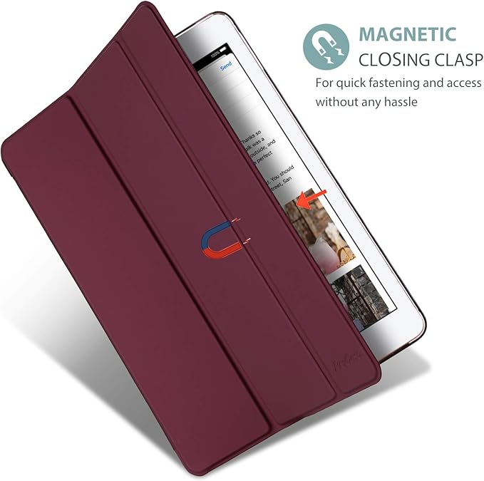 ProCase Smart Case for 10.5” iPad Air 3rd Generation 2019 / iPad Pro 2017, Slim Stand Cover with Translucent Frosted Back for iPad Air 3 -Wine