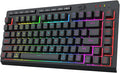 Redragon Wireless Gaming Keyboard, Bluetooth/2.4GHz/USB-C Wired, RGB Backlit, Portable 75% Mini Quiet Macro Membrane Keyboard, Rechargeable 4000mAh Battery, Anti-Ghosting for Win/MAC