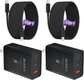 USB C Super Fast Phone Charger 100W, 65W GaN Type C Charger Fast Charging Block with 10ft USB C Charging Cable for Samsung Galaxy S26 Ultra/S26/S26+,MacBook Pro/Air,iPhone/iPad Pro[2 Pack]-Black