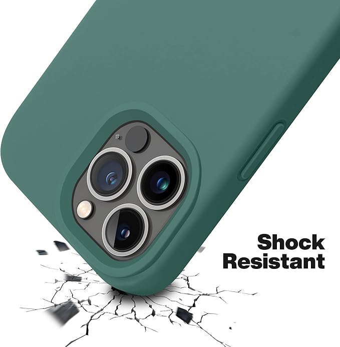 OTOFLY for iPhone 13 Pro Case [Compatible with MagSafe] Full-Body Silicone Shockproof Slim Thin Phone Case for iPhone 13 Pro 6.1 inch (Midnight Green)