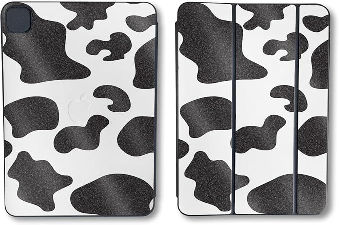 Glossy Glitter Skin Compatible with Apple Smart Folio for iPad Pro 11-inch (M4/M5) 2025 - Cow Print - Premium 3M Vinyl Protective Wrap Decal Cover | Crafted in The USA by MightySkins