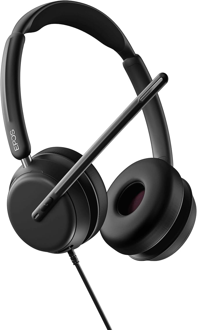 EPOS IMPACT 860 Dual-Sided Wired USB C and USB A Headset for PC with Noise-Canceling Mic, Super Wideband Audio, High-Performance Sound, Comfortable Fit for Business Calls & Office Use, Multi Compatibl