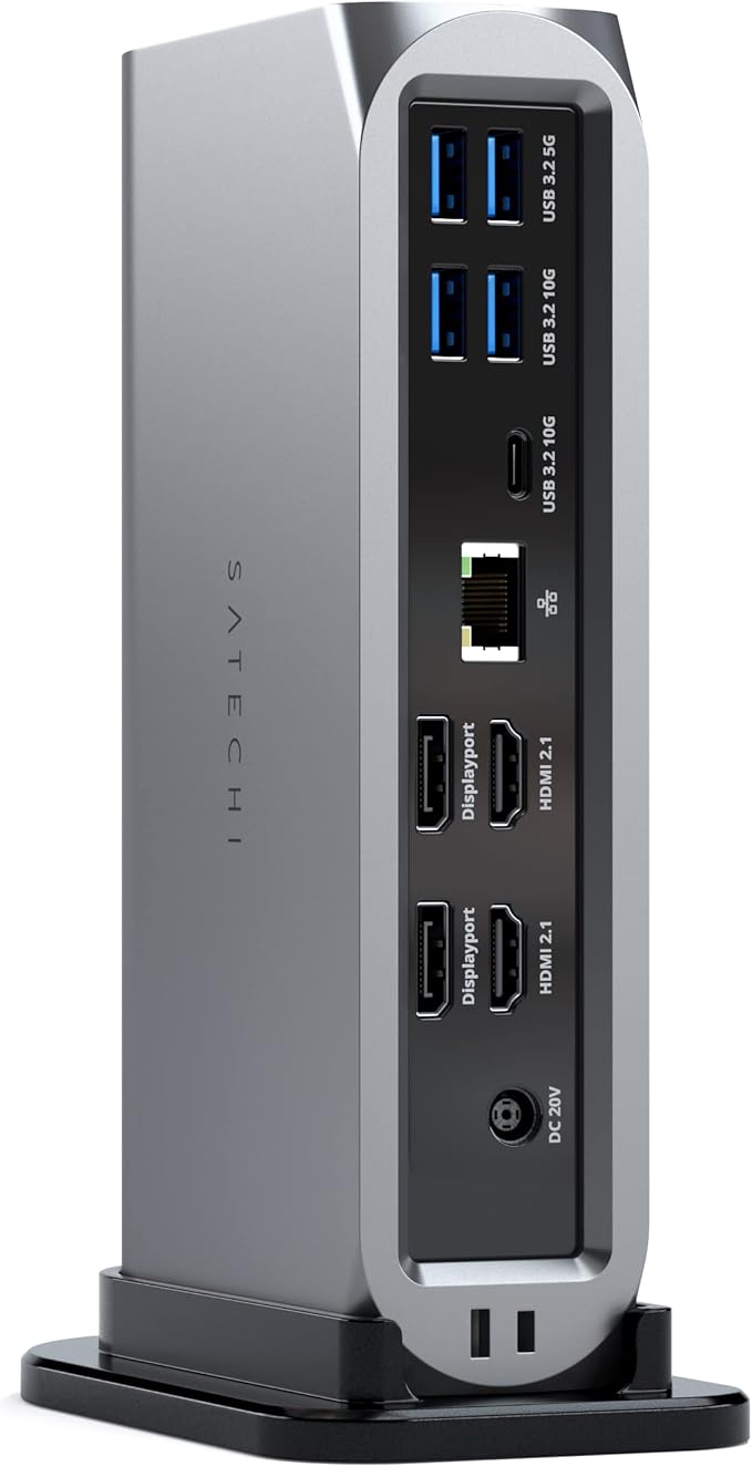Satechi 16 in 1 Thunderbolt 4 USB C Docking Station, 100W Charging, up to 4 Screens 4K/60Hz, USB C Data, 6 USB-A Ports, Micro/SD Card Readers, 2.5Gbps Ethernet for MacBook Air/Pro, Mac/Windows