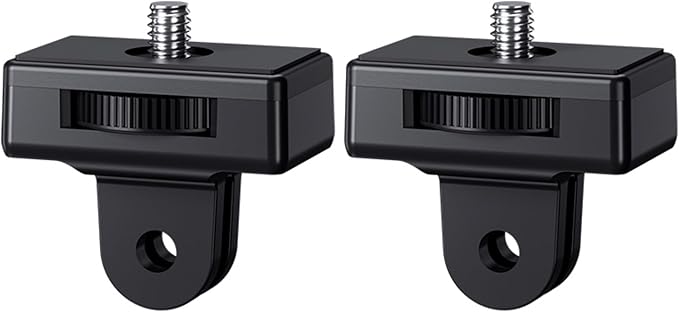 2-Pack Action Camera Mount Screw Tripod Adapter,1/4"-20 Adapter Screw Camera Mount for Insta360 X4 X3 Osmo Pocket 3 XT-50 EOS T7 DSLR Microphone Flash LED Light Selfie Stick Monopod for Vlogging Vedio