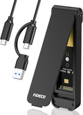FIDECO M.2 NVMe SSD Enclosure, M.2 NVMe to USB Adapter, USB 3.2 Gen 2 (10Gbps) SSD Reader for M & M+B Key, Sandwich Style Design, Tool-Free Installation, Support UASP and Trim