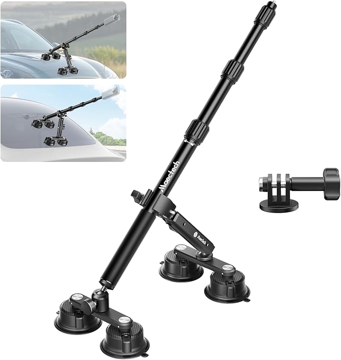 Four Suction Cup Car Mount Pro for Insta360 Upgraded Thickened Selfie Stick Adjustable Double-Layer Suction Cup for GoPro Action Camera Mounts for insta360 X5 Accessories Ultra