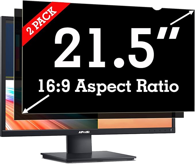 [2 Pack] 21.5 Inch Privacy Screen Filter for Widescreen 16:9 Monitor | Privacy Shield | Anti-Glare | Anti-Blue light | Anti-SPY | Eye Protection | Computer Security Private Filter Protector
