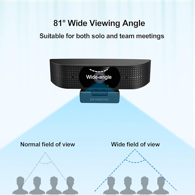4K Webcam for PC, Ultra HD 4K 12MP Webcam with Dual Noise-Reducing Mics, PDAF Autofocus, Streaming Camera for PC, Mac, Laptop, 81° FOV, Ideal for High-end Business Meeting with Skype, Teams, Zoom