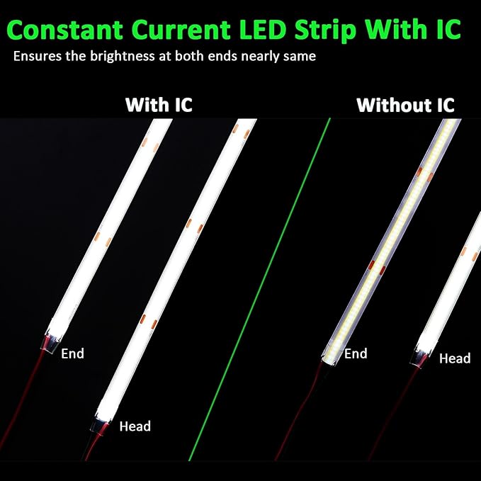JOYLIT 49.2FT/15M COB LED Strip Lights 24V 4000K Natural White Indoor, 480LEDs/M High Density Spotless CRI 90+ Dimmable Flexible Tape Light for Bedroom, Cabinets, Retail (Power Supply Not Included)