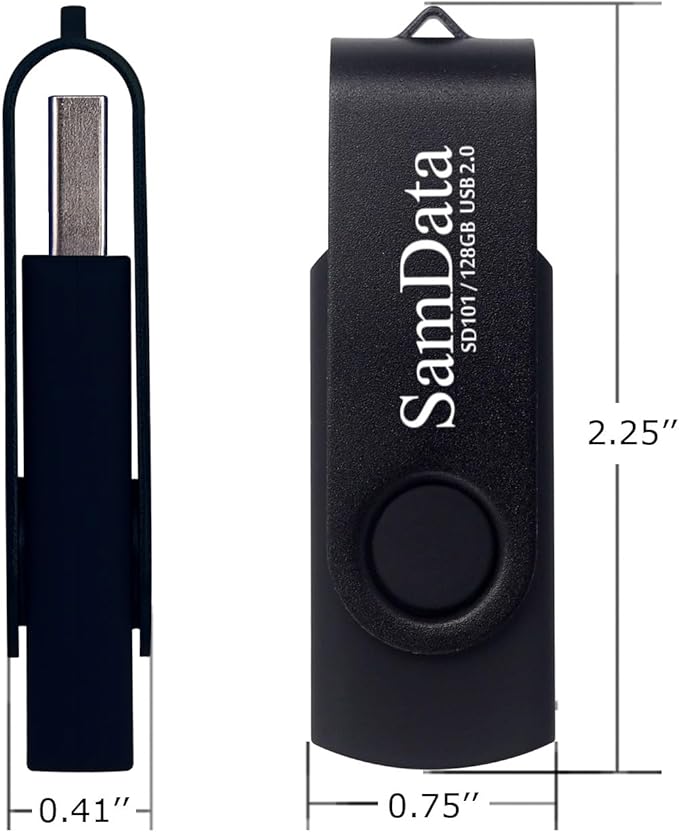SamData 128GB USB Flash Drives 2 Pack 128GB Thumb Drives Memory Stick Jump Drive with LED Light for Storage and Backup (2 Pack Black)