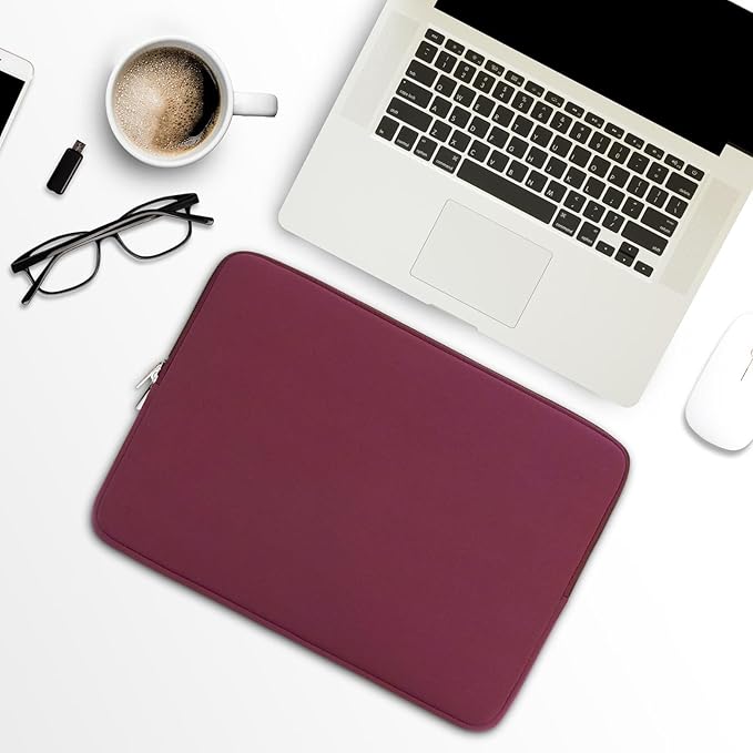 RAINYEAR 14 Inch Laptop Sleeve Protective Case Soft Lining Padded Zipper Cover Carrying Bag Compatible with 14" Notebook Computer Tablet Ultrabook Chromebook (Red, Upgraded Version)