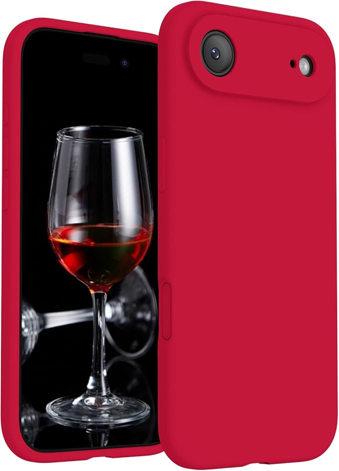 FireNova Magnetic for iPhone Air Case, Compatible with MagSafe, [Integrated Silicone Camera Control Button] [Camera Protection] Microfiber Lining Phone Case for iPhone 17 Air, 6.5", Deep Red
