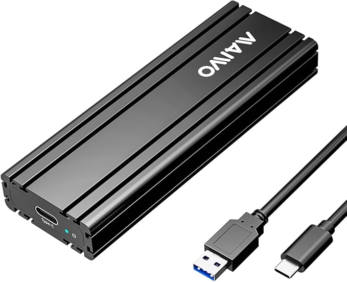 MAIWO M.2 SATA SSD Enclosure, USB3.2 Gen2X1 Type-C to SATA NGFF Based M.2 Solid State Drive Adapter Reader, Support B Key B+M Key, Aluminum (K1686S)