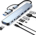 LUKCOZMO USB Hub USB C Hub USB Splitter 7 in 1 USB Extender with 4 USB Port 1 USBC Port TF/SD Card Reader Audio Output Compatible with MacBook/Pad Pro/Dell/HP Laptop/Phones…