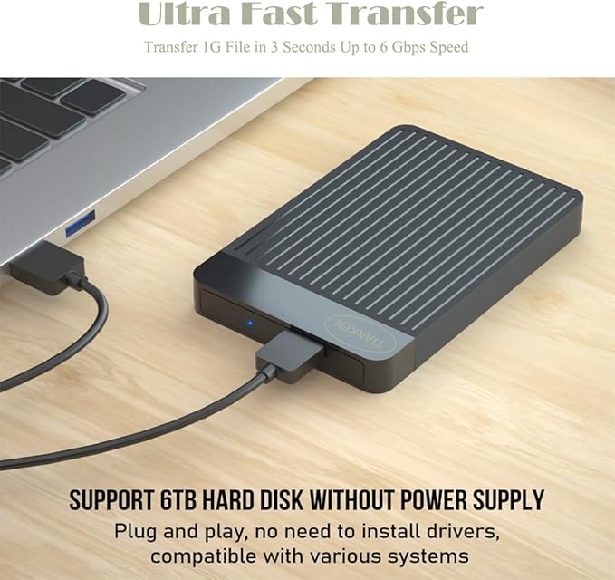 Portable External Hard Drive Ultra Slim 2.5'' USB 3.0 HDD Storage for Mac, PC, Laptop, PS4, Xbox one (750GB)
