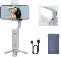 hohem iSteady XE KIT 3-Axis Smartphone Gimbal Stabilizer with Light for iPhone Android Phone for Vlog YouTube Live Video Record Handheld Folded Gimbla Stabilizer, Grey Combo