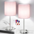 Lynnoland Set of 2 Touch Control Table Lamps, 3-Way Dimmable Bedside Nightstand Lamps for Bedroom Living Room Nursery, 800 Lumens 5000K Warmlight Bulbs Included
