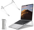 OMOTON Portable Laptop Stand for Desk, Foldable Aluminum Laptop Riser, Ergonomic Computer Stand Compatible with for MacBook Pro/Air, Dell, HP, Lenovo, 10-17.3'' (Silver)
