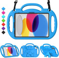 Kids Case for iPad 11th Generation (A16) 11" 2025 & 10th Gen 10.9" 2022 & iPad Air 11" 2025/2024 & Air 5th/4th Gen & Pro 11, Durable Protective Cover with Shoulder Strap Handle Stand, Blue