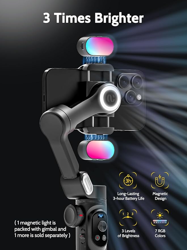 AOCHUAN 3-Axis Gimbal Stabilizer for Smartphone Smart X Pro Kit & T20 Complete Tripod