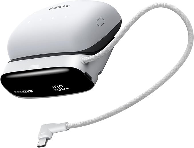 BOBOVR PD100 Combo,10000mAh Portable Power Bank, 30W PD Laptop Charger Compatible with MacBook Pro/Air, iPhone 17/16/15, Hot-Swappable External Battery for Unlimited Power