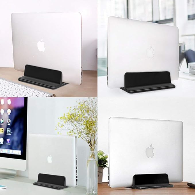 Laptop Stand,Vertical Desktop Holder with Adjustable Dock Size,Laptops Holder Compatible with All Notebooks, MacBook,Surface,Dell,Gaming,iPad (Black)