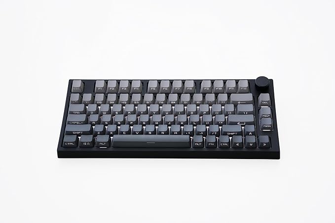 NJ80-AP Wireless Mechanical Keyboard with Knob Bluetooth 5.0/2.4G/Wired Connection 75% Hot Swappable Custom RGB Programmable Gaming Keyboard with PBT Keycap for Win Mac