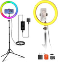 NEEWER 12" Ring Light with Stand Tripod Compatible with iPhone, 24W LED RGB Lighting with Phone Holder for Selfie Studio Photography Video Recording Makeup Lash Streaming, 2500-10000K CRI95+, RH12C
