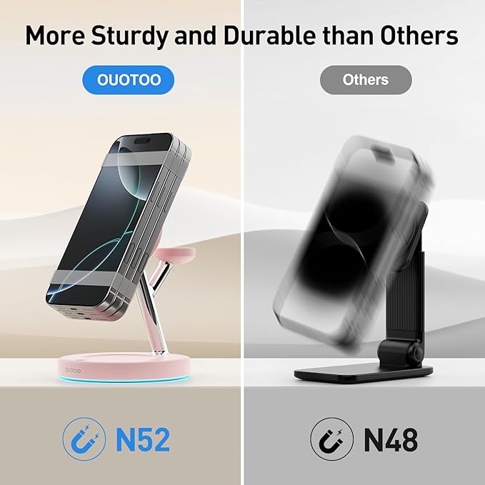 New 3 in 1 Charging Station for Apple Compatible with Magsafe Charger Stand for iPhone 17 16 15 14 13 12 Wireless Charging Station for AirPods Wireless Charger for iWatch Series