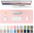 YSAGi Leather Desk Protector, Office Mat, Large Mouse Mat, Non-Slip PU Leather Blotter, Laptop Pad, Waterproof Writing Pad for Office and Home (Light Pink, 23.6" x 13.8")