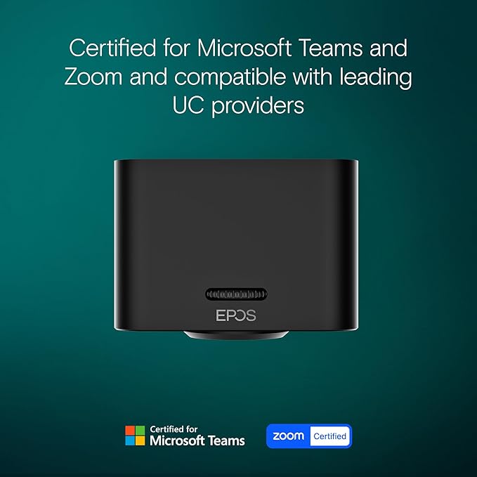 EPOS Expand Vision 1, 4k USB Webcam Microsoft Teams and Zoom Certified with Noise Canceling Microphone, Easy Setup, Portable for PC and Meetings, HD Video, Webcam for Video Conferencing and Business