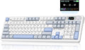 CORBOBO LINGBAO K108 Pro Wireless Mechanical Keyboard with Screen & Knob, Full Size Creamy Keyboard with Number Pad, 10000mAh Battery, PBT Keycaps, RGB Backlit, Hot-swappable Gaming Keyboards