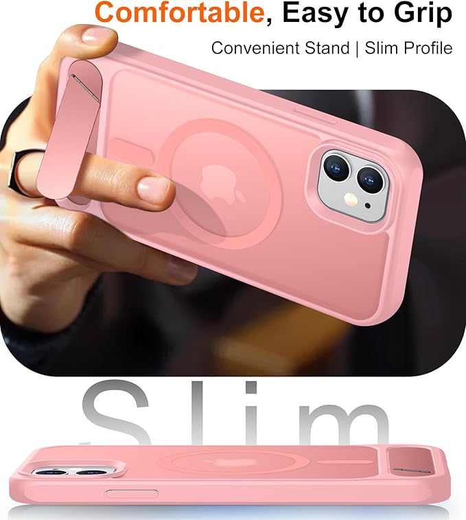 Magnetic Compatible with iPhone 11 Phone Case, [Built-in Invisible Kickstand][Compatible with MagSafe] [Military Grade Shockproof] Slim Translucent Matte Phone Case for iPhone 11 6.1"