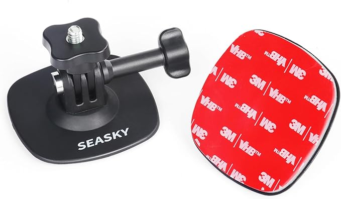 SEASKY A1 Flexible Adhesive Helmet Mount Genuine 3M for GoPro Hero13/12/11/10/9/8 DJI Action 5 Pro 4 3 2 OSMO360 Insta360 X5 X4 X3 Ace Pro 2 Sports Camera Accessories Flat Curved Surfaces