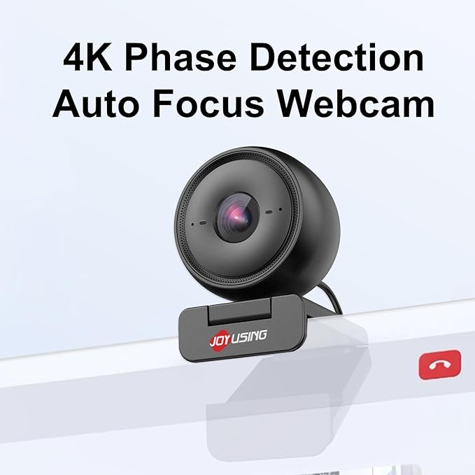 JOYUSING Flip600R 4K Webcam for PC - Ultra 4K HD Webcam with Tripod, PDAF Autofocus, Noise-Cancelling Mics, 79° FOV, Auto Light Correction, Privacy Cover, Streaming Camera for Gaming/Beauty