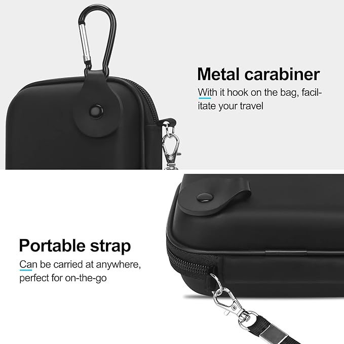 Lacdo Hard Drive Carrying Case for Seagate Portable External Hard Drive, Toshiba Canvio Basics/Flex WD Elements/My Passport External hard Drive HDD Case 1TB 2TB 4TB 5TB 6TB Shockproof Travel Bag,Black