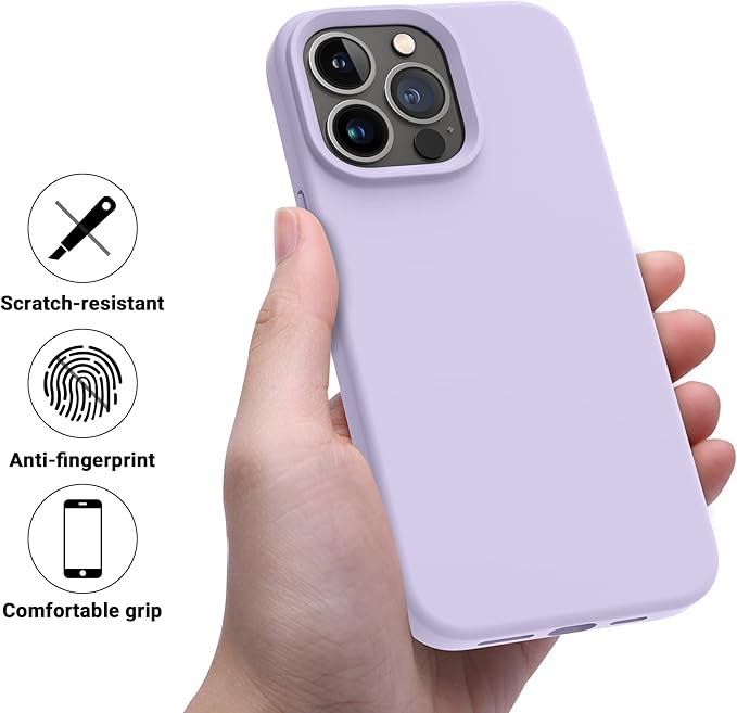 OTOFLY Designed for iPhone 14 Pro Case, Silicone Shockproof Slim Thin Phone Case for iPhone 14 Pro 6.1 inch (Cloud Mauve)