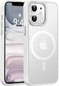 Newfuture Designed for iPhone 11 Case with Strong Magnetic [13 FT Military Drop Protection] [Compatible with Magsafe] Slim Translucent Matte Shockproof with Anti-Fingerprint Phone Case, Frosted White