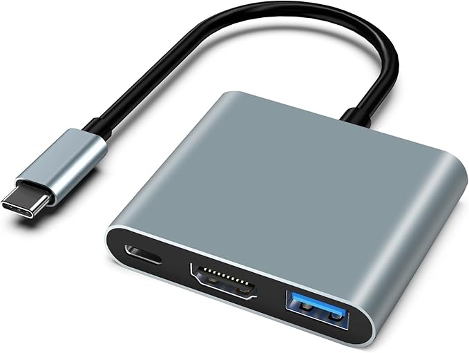 USB C Adapter, USB C to HDMI Multiport Adapter, USB C Hub, USB C to USB Adapter with 4K HDMI, USB 3.0, 100W Power Delivery, for iPhone 15, Samsung, MacBook, iPad pro, Chromebook, Dell, Switch