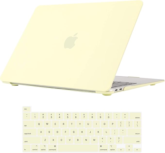 Se7enline Compatible with MacBook Pro 13 inch 2024/2023/2022/2021/2020 Hard Laptop Cover for MacBook Pro 13-inch Model M1/M2 A2338/A2251/A2289 with Touch Bar with Keyboard Skin, Mellow Yellow